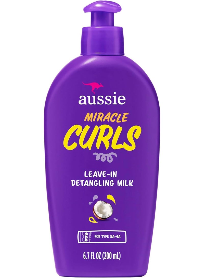 أوسي اوسي‏, Miracle Curls ، حليب يترك على الشعر لفك التشابك مع زيت جوز الهند ، للنوع 3A-4A ، 6.7 أونصة سائلة (200 مل) - Image 1